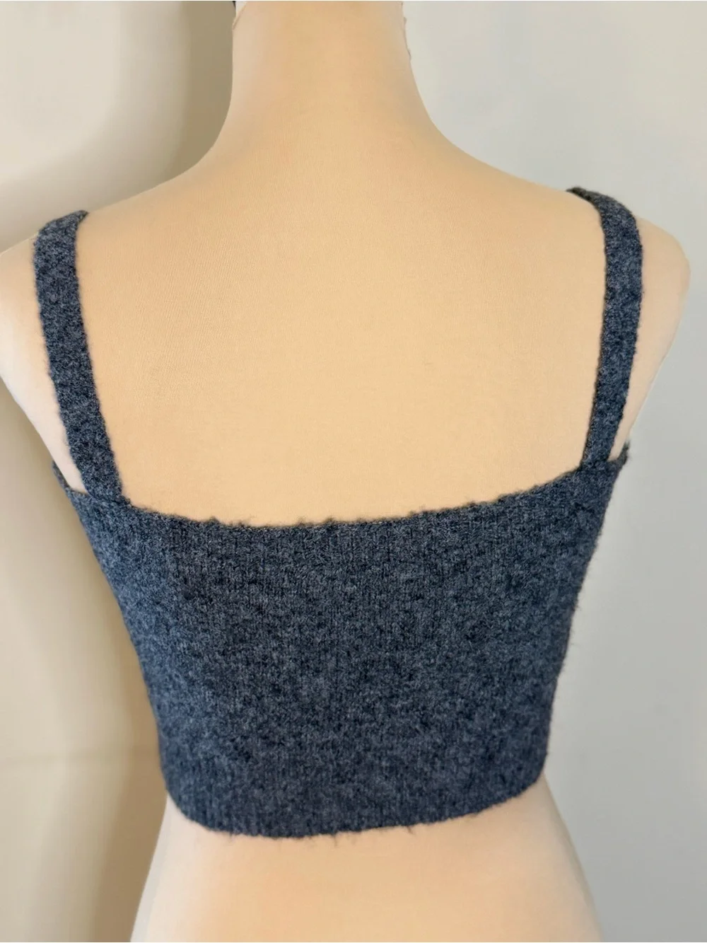 Zara charcoal gray cropped soft sweater tank SZ M
